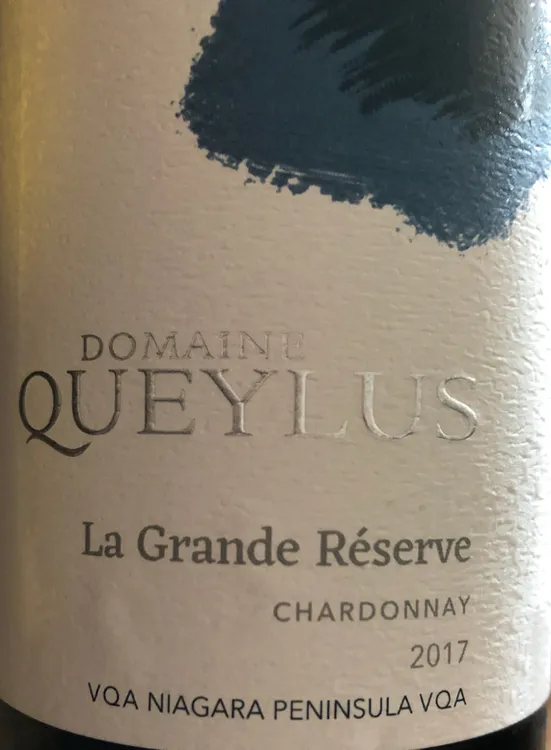 Chardonnay Niagara Peninsula La Grande Réserve Domaine Queylus